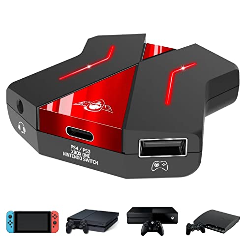 SPIRIT OF GAMER - Adaptador Teclado y Ratón - Compatible Con Mandos De PS4/PS3/SWITCH/XBOX - Convertidor de Consolas De Videojuegos - Juega Con Teclado Y Ratón Con El CROSSGAME 2 – Prise Jack incluido