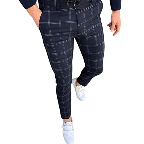 Pantalon à carreaux homme coupe slim pantalon long décontracté et branché