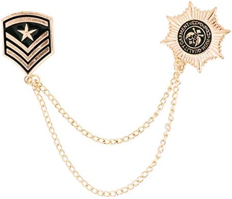 iiniim Women Men's Coat Suit Chain Brooch Lapel Pin Christmas Wedding Gift Business Shirt Collar Accessory