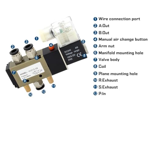 Électrovanne pneumatique 4V210-08 pour contrôle stable de vérin