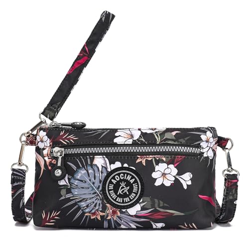 Image of Small Wristlet Wallets for Women Nylon RFID Cross body bag | Cell Phone Purse with Built-In Card Slots for Daily Outings