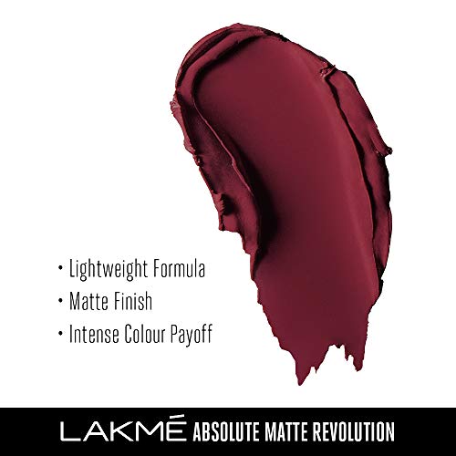 Image of Lakme Absolute Matte Revolution Lip Color, 502 Burgundy Blast, 3.5 g