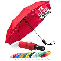 Mr. Pen- Windproof Travel Umbrella, Fiery Red, Automatic Umbrellas for Rain, Umbrellas for Rain Windproof, Portable Umbrella