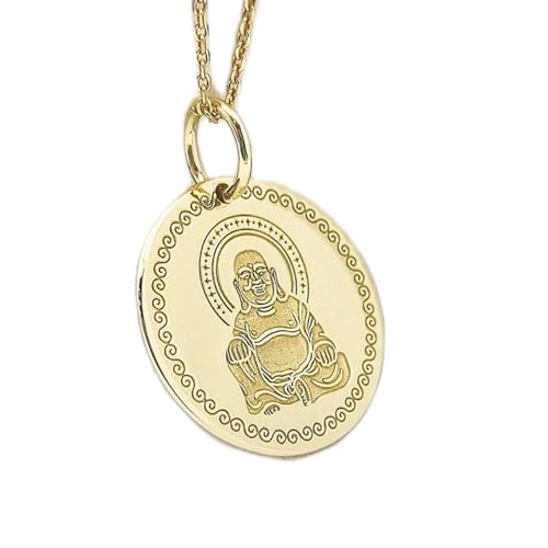 Collar de plata de ley 925 LKBEADS contra el estrés: amuleto de buda de jade de 27 mm