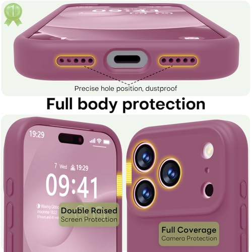 Image of LOVE 3000 Designed for iPhone 17 Pro Case, Premium Silicone [Compatible with Magsafe][Soft Anti-Scratch Microfiber Lining] Shockproof Protective Phone Case for Men Women 6.3 inch, Lavender Purple
