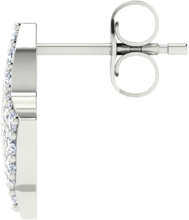 Earrings for Women,925 Sterling Silver White Ivy Earring with White Cubic Zirconia(E008-W-W)