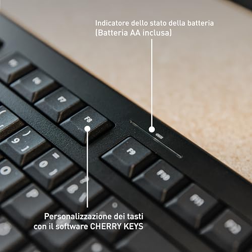 KW 3000, Tastiera Senza Fili con Tastierino Numerico, Layout per la Francia (AZERTY), Wireless 2,4 GHz, Tasti Silenziosi, Design Piatto, Alimentazione a Batteria, Nero - Tastiera gaming - Immagine 4