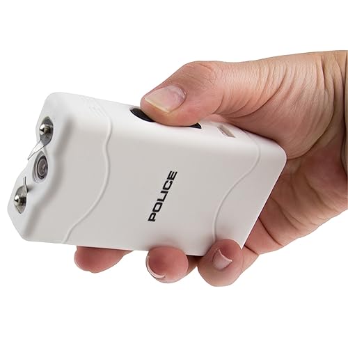Police Stun Gun for Self Defense 800 – High Voltage Mini Rechargeable with LED Flashlight, Compact & Heavy Duty – Personal Security for Women & Men – White - Image 4