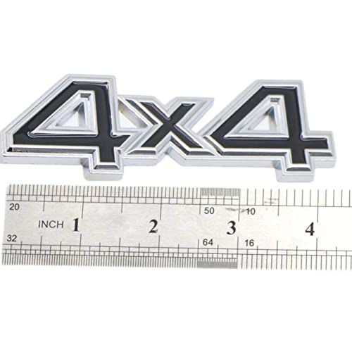 Image of 2 pcs 3D Zinc Alloy Chrome 4X4 Emblem, Fit for /SUV /Pickup 4Wd Universal Car Side Fender Trunk Emblem Badge Sticker Decals(Silver Black)