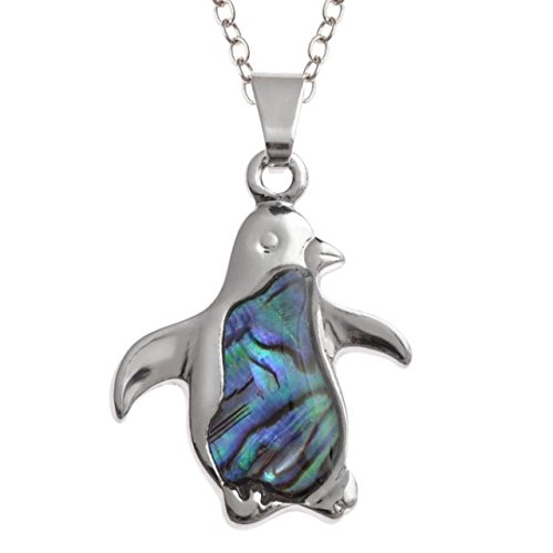 The Home Fusion Company Pretty Penguin Paua Muschel Silber Anhänger Halskette 46cm Kette Geschenk Cover