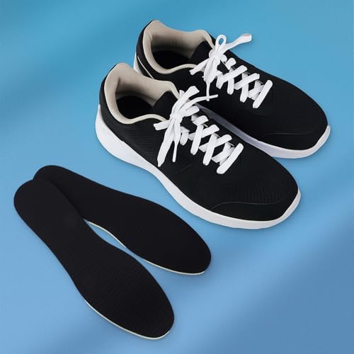 Image of Qianyu 2 Pairs Thin Inserts Barefoot Shoe Insoles Odour Eating Cuttable Shoe Inserts Absorbs Sweat Breathable Insoles Washable Everyday Comfort Replacement Insoles for Men 7-11 Women 4-8