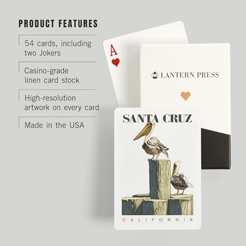 Baraja de 52 cartas tamaño póker Santa Cruz California miniatura 3