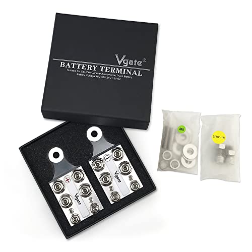 Vgate 20-Way Battery Terminal Connector, Multi-Size Hole Holder, 8Awg Up To 4/0(Xl) Awg Gauge, For Lithium Or Agm Lead Acid Battery With Bolt Down Ends Or Threaded Studs, M8 Or 5/16”-18 #TOP6