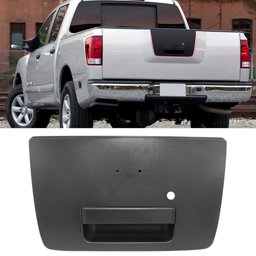 Jaronx Compatible with Nissan Titan Tailgate Handle 2004-2012, Rear Liftgate Handle Bezel with Key Lock Hole Rear Gate Latch Handles Replacement 906067S200 for Titan Tailgate Handles Latch