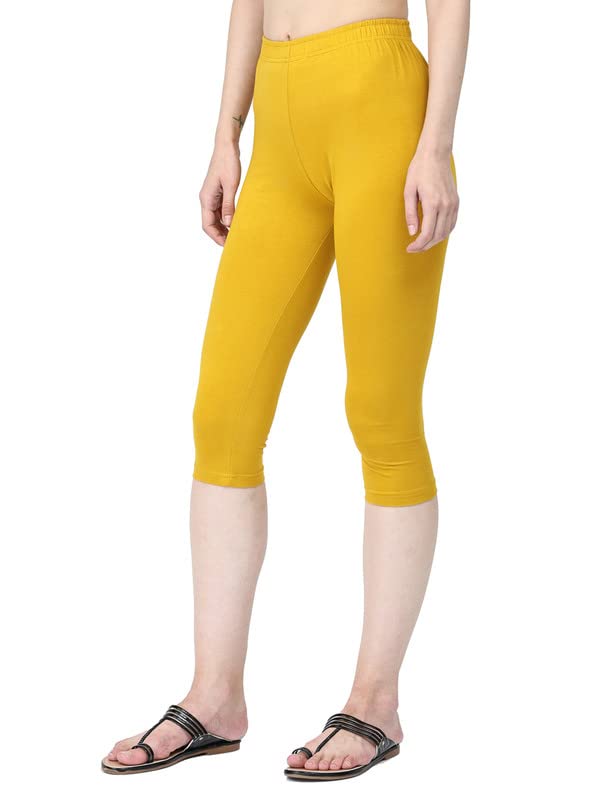 Image of Robinbosky Premium Stretchable Cotton Capri Legging for Women | Suitable for Formal wear & Casual wear | High-End Elastic Makes. The Leggings Squat Proof and Durable for Travel, Yoga, & Workout.