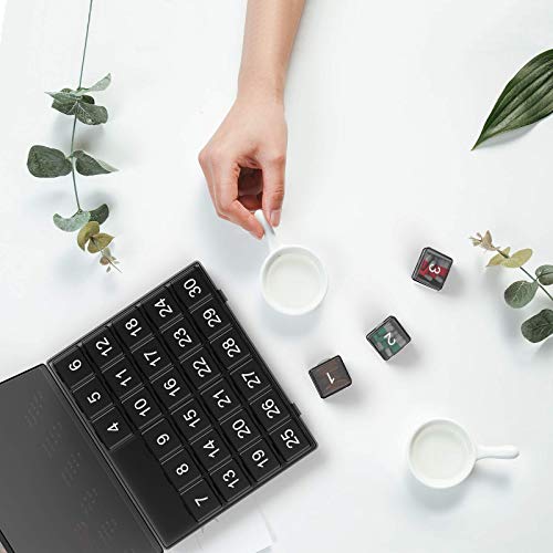 Image of Monthly Pill Organizer Once a Day - 30 Day Pill Organizer Box - Squeeze to Open - Large Compartments Portable Case for Travel, Month Pill Cases Medicine Organizer for Vitamin (Black)