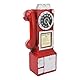 Retro-Harz-Telefon für Heimdekoration, Vintage-Schreibtischtelefon mit Eisenornament für Café-Bar-Fenster, Geschenkidee (Rot)