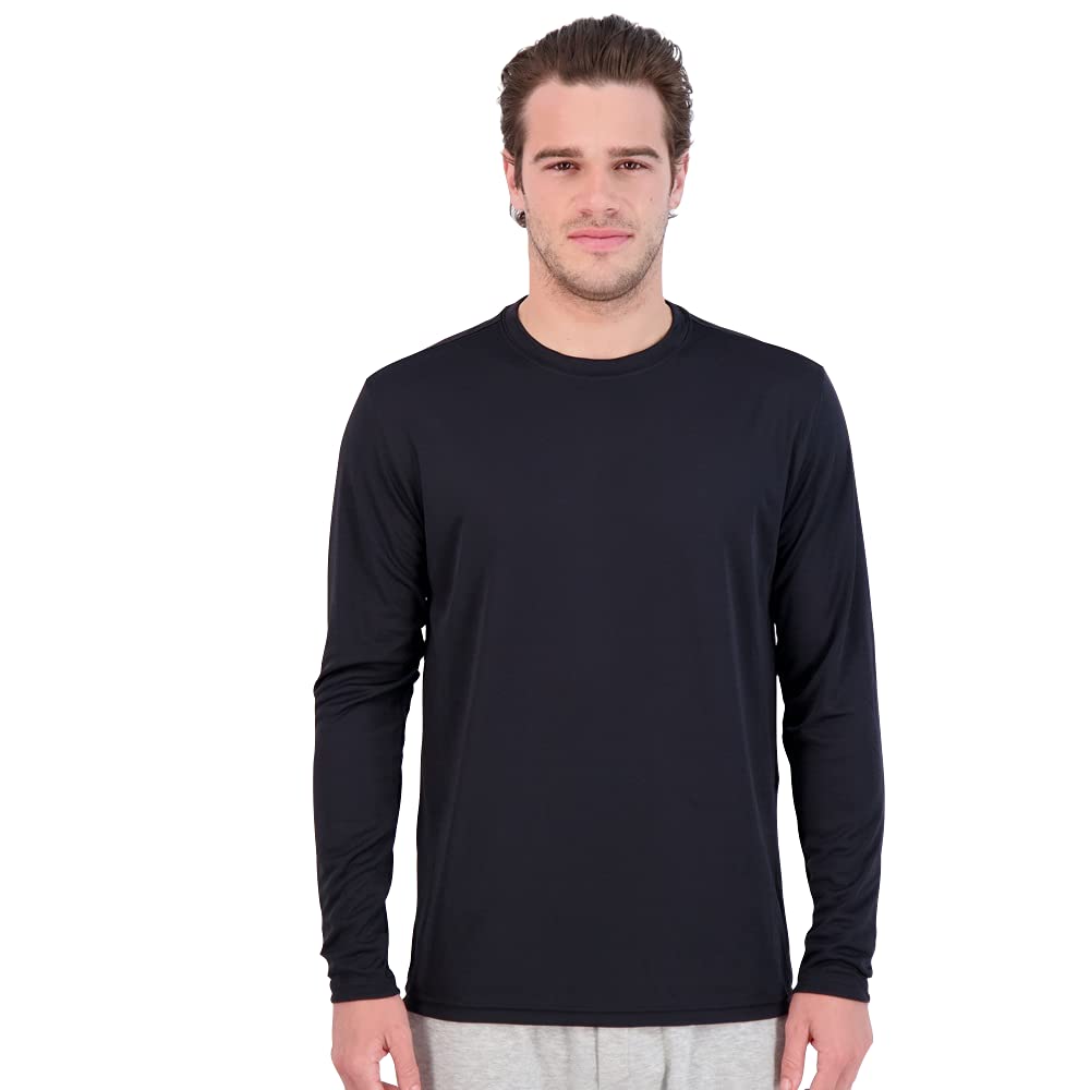 chillBRO. by Denali Mens UPF 50+ Long Sleeve Crew Neck T-Shirt - 2XL, Black