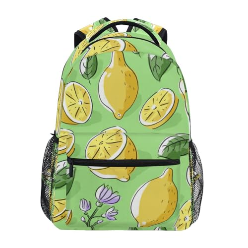Sac à dos étanche à motif citron avec poches ordi 16 pouces
