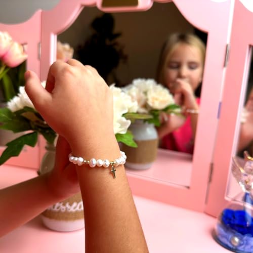 Image of Baby Crystals 14K Gold Plated Bracelets for Girls or Boys, Christening, Communion, Keepsake Birthday Jewelry, Baptism Gifts for Girl, Newborn, Toddler, Baby Bracelets for Infant Girls