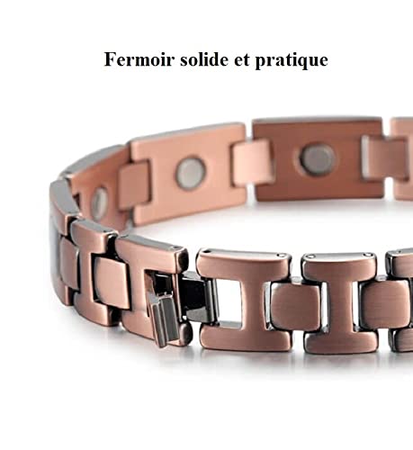 Bracelet magnétique cuivre et carbone en 18 cm - Bracelet 3000 Gauss - Bracelet aimanté - Vital confiance spécialiste en bracelets et bijoux magnétiques
