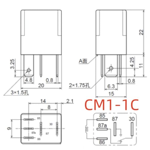 Relé de 5 pines ACM13221 de 12V y 24V para automoción 2