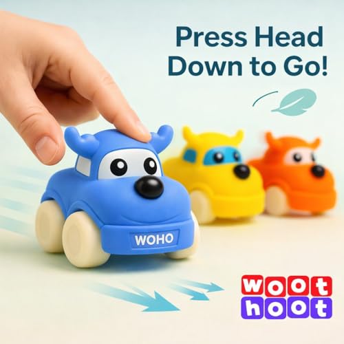 Image of Soft, Safe & Scented Reindeer for Toddlers 1-3years-Blue, BPA-Free, Chewsafe Vehicle. Sensory, Motor Skill Development, Food Grade, Baby Cars 6-12 Months+, One-Piece Design Infant Toys