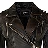 Ladies Retro Black Rub Off 100% Nappa Leather Biker Jacket 2XL #1