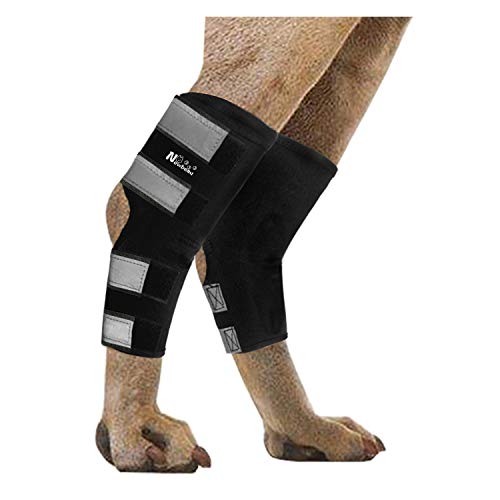 NGLVKE Lot de 2 attelles pour pattes arrières pour chien, pour entorses, soutien de jambe arrière pour l'arthrite, stabilité après blessure, support pour chien (cheville) (XL) Cover