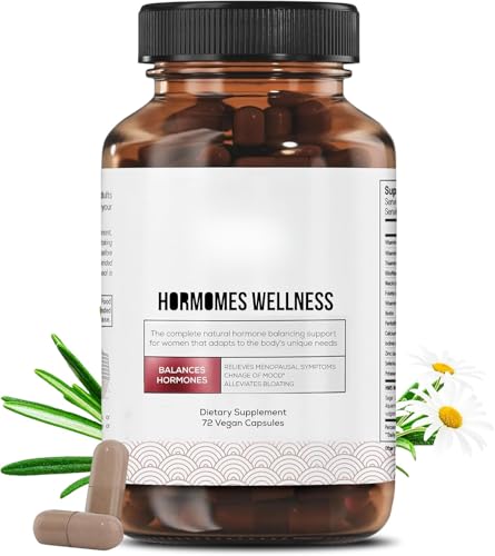 Happy Hormones – Unterstützung des Hormongleichgewichts für Frauen – Hitzewallungen, Nachtschweiß, Stimmungsschwankungen – 72 vegane Kapseln ,pcs