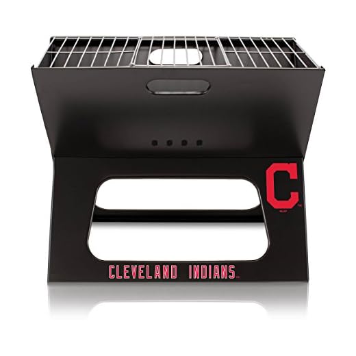 MLB Cleveland Indians Portable Collapsible Charcoal X-Grill