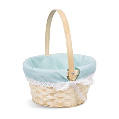 Easter Egg Hunt Wicker Basket Kid Child Party Flower Craft Gift Basket (Blue, 1) Cover