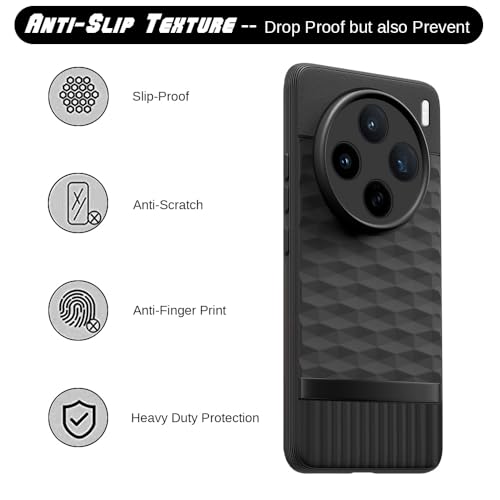 Image of Shockproof Case Compatible with Vivo X200T 5G / X200s 5G | Full Camera Protection | TPU Flexible Back Cover for Vivo X200T 5G / X200s 5G (Matte Black)