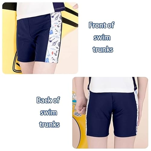 InfiniZer Boys Swimming Shorts, Quick-Dry Stretch Fabric with UPF 50+ Sun Protection, Swim Trunks for Kids Ages 3-14 Years (UK, Age, 11 Years, 12 Years, Regular, Blue White) - Image 4