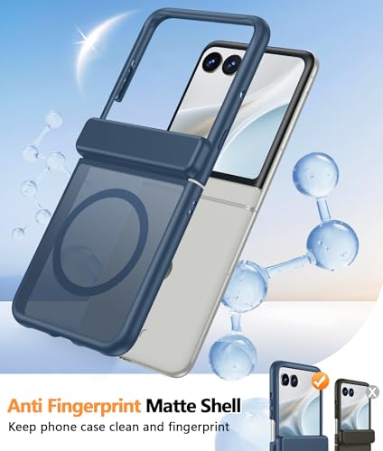 Image of FNTCASE for Motorola Razr 2026 Case: Moto Razr 2025 Case [Hinge Protection] Translucent Matte Cases [Compatible with Magsafe] [Screen Protector] Military Grade Shockproof Protective Phone Cover