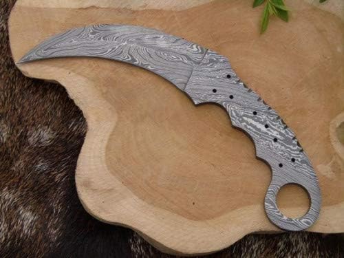 Damascus Steel Blank Blade Custom Handmade 9" Hunting Karambit Knife Blank Blades for knife making