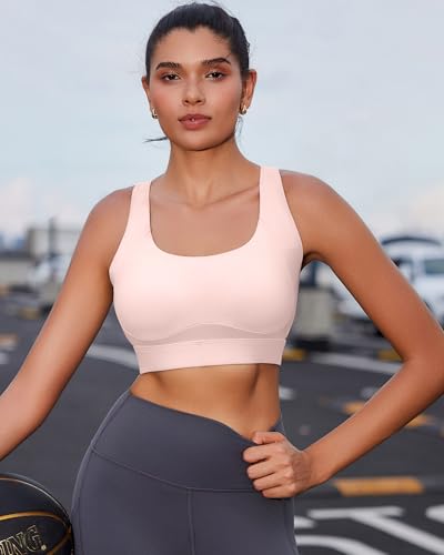 Image of RUNNING GIRL Adjustable Straps High Impact Sports Bra for Women,High Support Workout Sports Bras with Sewn in Pads