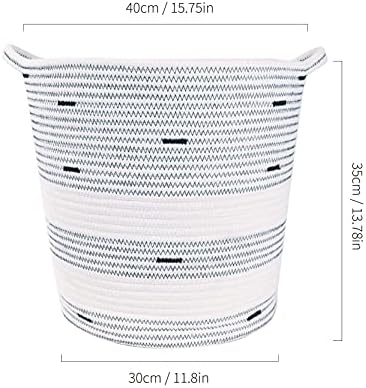 Laundry Basket with Handles, Laundry Hamper, Kids Toys Organizers, Cotton Rope Storage Basket, Blanket Basket, 38cm x 36cm x 5cm