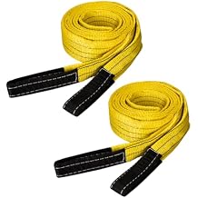 2 Pack 10FT Lift Sling Web Strap,Heavy Duty 6600lbs Capacity Flat Eye Nylon Strap for Hoist,Lifting Sling 2x10