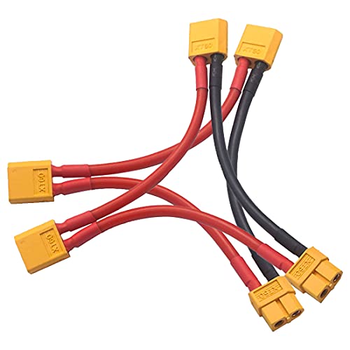 Connecteurs XT60 12 AWG en silicone souple pour batterie LiPo de drone RC (Lot de 2)