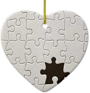 Mesllings Funny Christmas Ornaments One Missing Puzzle Piece Ceramic Ornament Heart Crafts Gift Xmas Decorations Tree Ornament