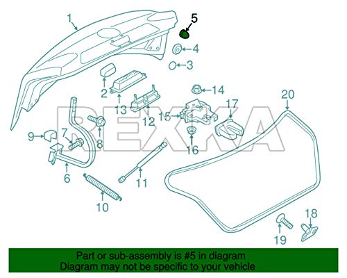 Rexka 15Pcs Rubber Hood Bumper Compatible With Volkswagen 867-827-500-A Arteon, Beetle, Cabrio, Cc, Eos, Golf, Golf R, Gti, Jetta, Passat, R32, Rabbit, Touareg #TOP3