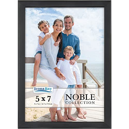 5x7 Black Picture Frame, Modern Professional Style, Noble Collection