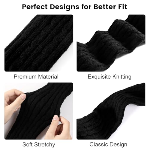 Image of Clothirily Leg Warmers - 2 Pairs Knit Leg Warmers for Women 80s Fashion Long Socks for Sports Party Yoga Winter Accessories