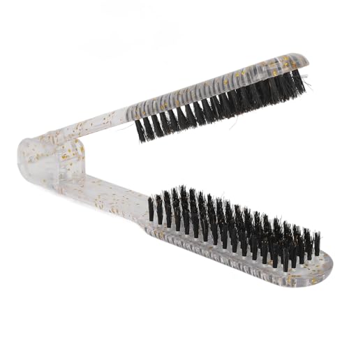 Plancha para el cabello Asixxsix con peine cepillo de doble cara, diseño hueco y transpirable para secado rápido, cepillo alisador con mango ergonómico y propiedades antiestáticas para uso profesional miniatura 5