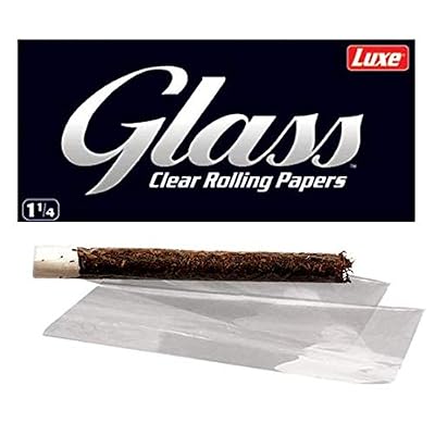 Glass Clear Rolling Papers 1 1/4 - Full Box - 24 Booklets - 50 Papers per booklet, 100% Natural