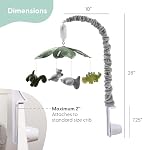 The Peanutshell Dinosaur Crib Mobile for Baby Boys or Girls | Digital Music Box with 12 lullabies | Green Camo & Dino