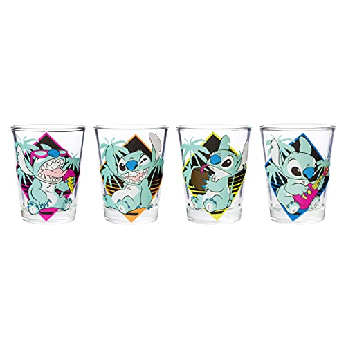 Silver Buffalo Lilo And Stitch Pastel 4Pc Mini Glass Set, 1.5-Ounces #TOP1