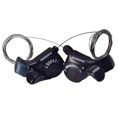 Airuzara Bicycle Shifters 3X7 Thumb Gear Shifters TX-30 Speed Shift Lever and Set 1 Pair Mountain Bicycle Gear Shifters for Road Bicycle,MTB