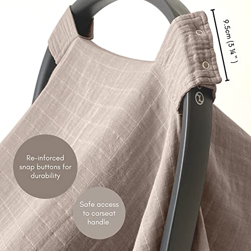 Mozah 100% Organic Muslin Baby Car Seat Cover Muslin Carseat Canopy Baby Car Seat Covers For Boys (Warm Taupe) #TOP7